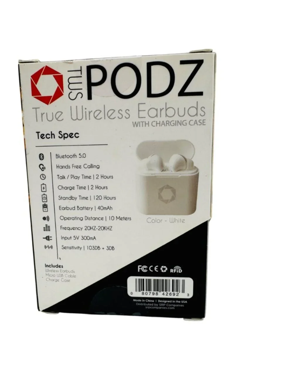 Celltronix TWS Podz True Wireless Bluetooth Earbuds With Charging Case White
